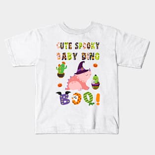 Cute Spooky Baby Dino Halloween Boo No. 4 Kids T-Shirt